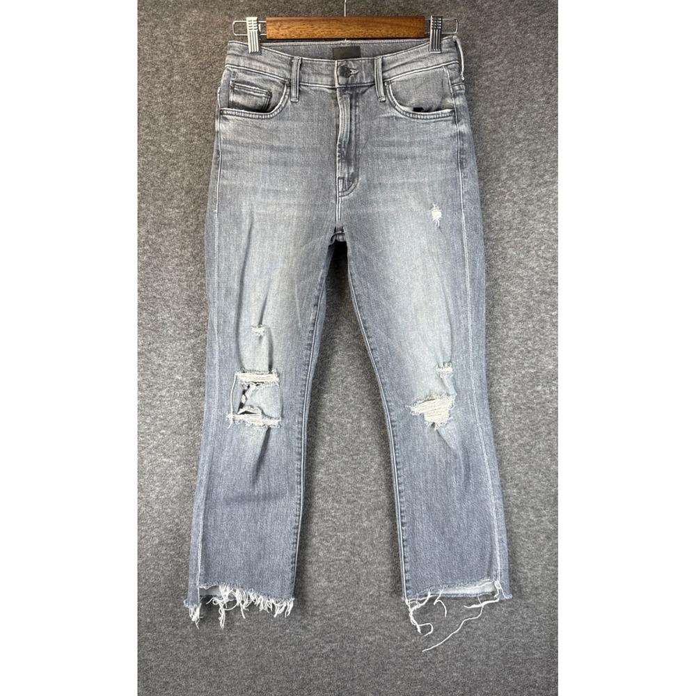 Mother The Insider Crop Step Fray Jeans Size 26 Trendy Distressed High Rise USA